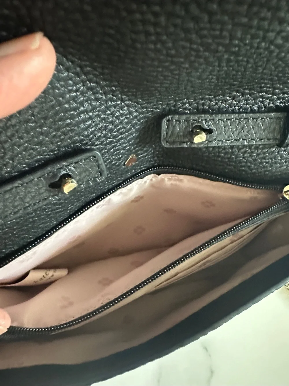 Kate Spade Black Pebbled Leather Chain Crossbody